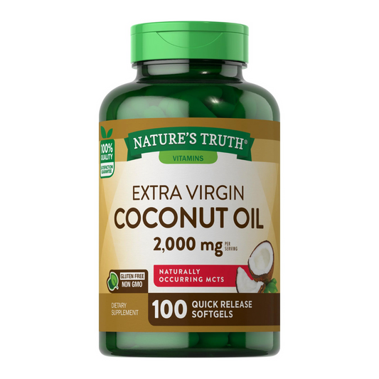 Aceite de Coco Extra Virgen 2.000 Mg - 100 Cápsulas Blandas Nature's Truth