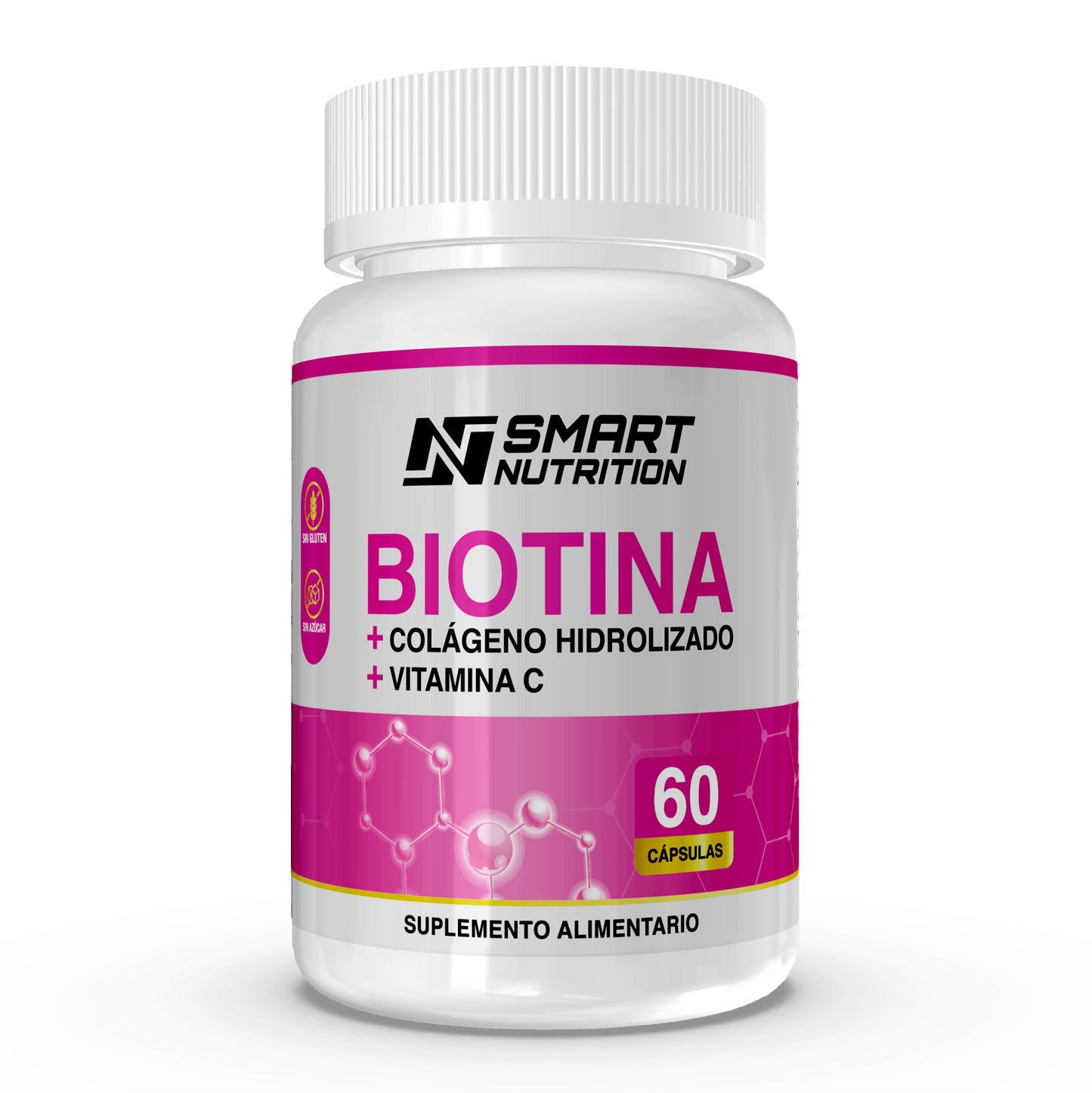 Biotina + Colágeno Hidrolizado + Vitamina C - 60 CAPSULAS