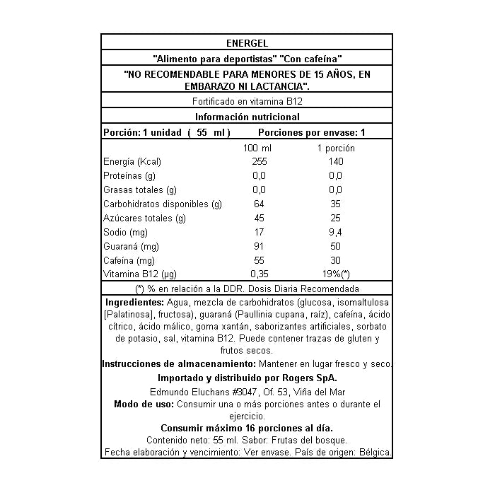 Caja de 25 Sachet Geles Energéticos Energel 25x55 Ml - Lima Limon