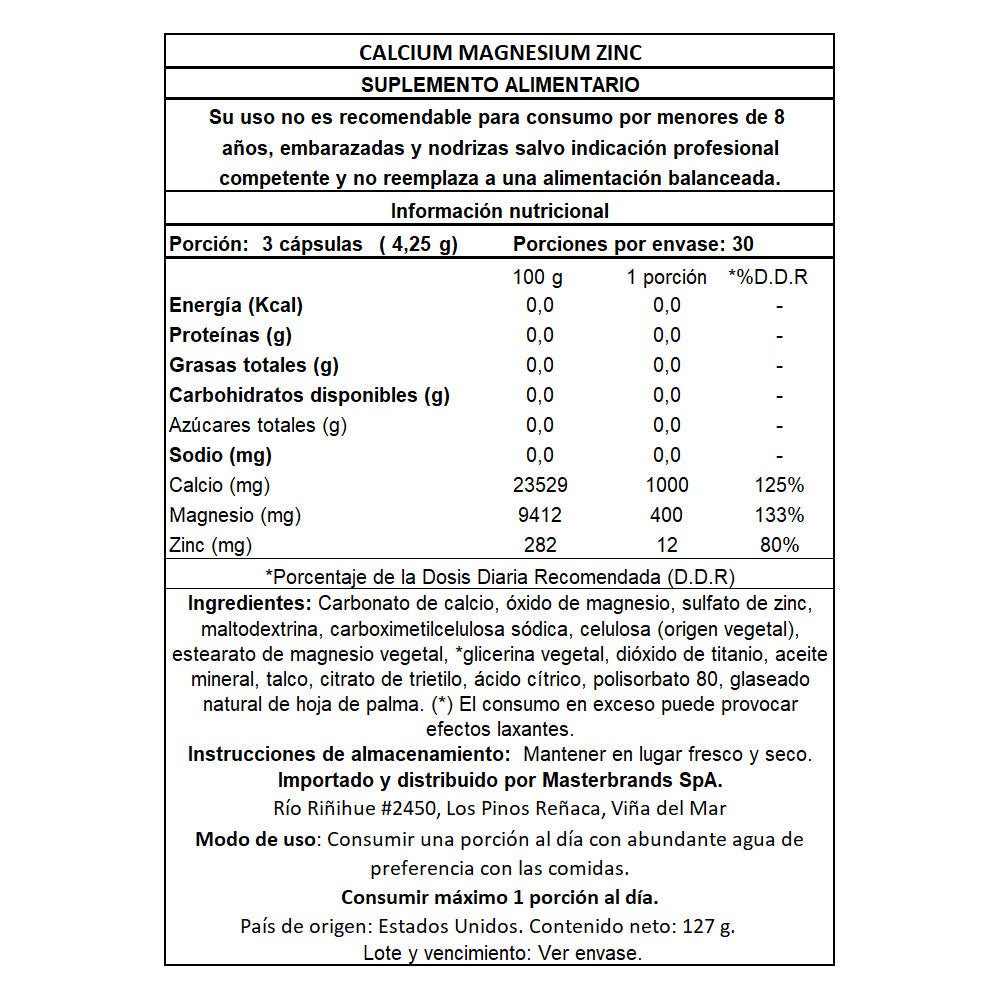 Calcio Magnesio Zinc - 90 Cápsulas - Natures Truth - SmartNutrition