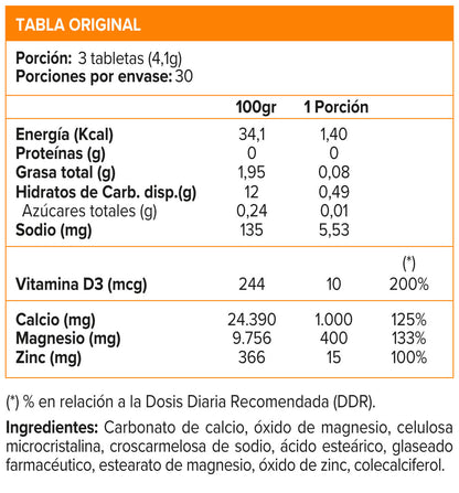 Calcio Magnesio Zinc + Vitamina D3 (90 tabs) - Sunvit - SmartNutrition