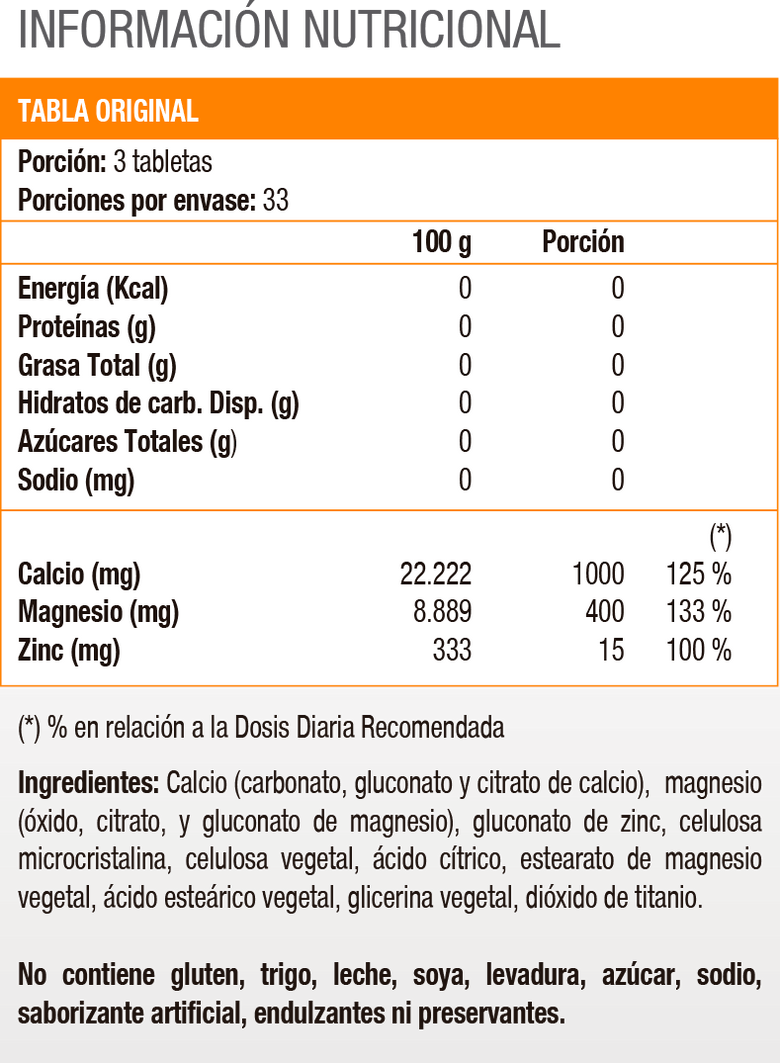 Calcio + Magnesio + Zinc (100 tabs) - Solgar - SmartNutrition