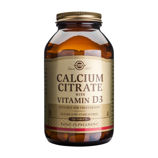 Citrato de Calcio + Vitamina D3 (240 tabs) - Solgar - SmartNutrition