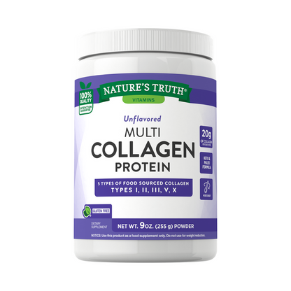 Multi Collagen Complex Colágeno Tipo I, II, III, V, X En Polvo - 255 Grs