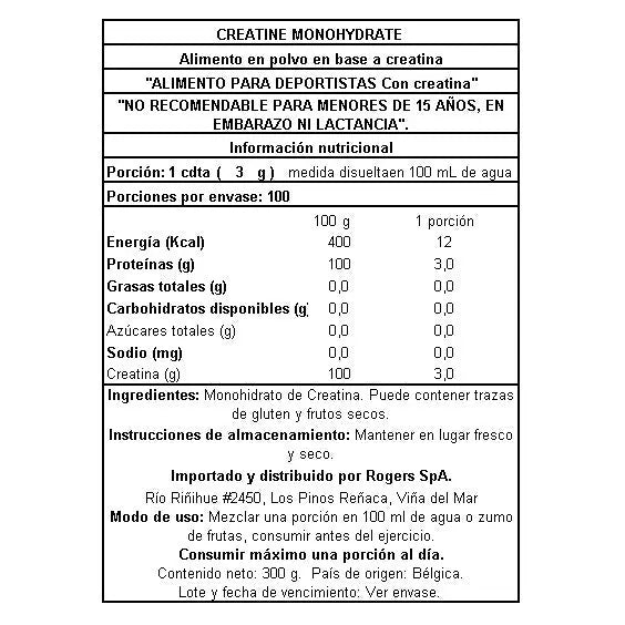 Creatina Monohydrate en Polvo 300 Gr - QNT - SmartNutrition