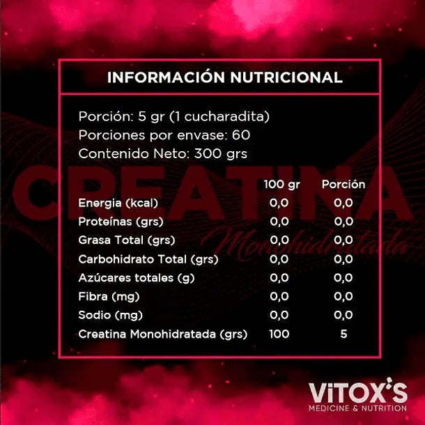 Creatina Monohidratada Vitox,  300grs - SmartNutrition