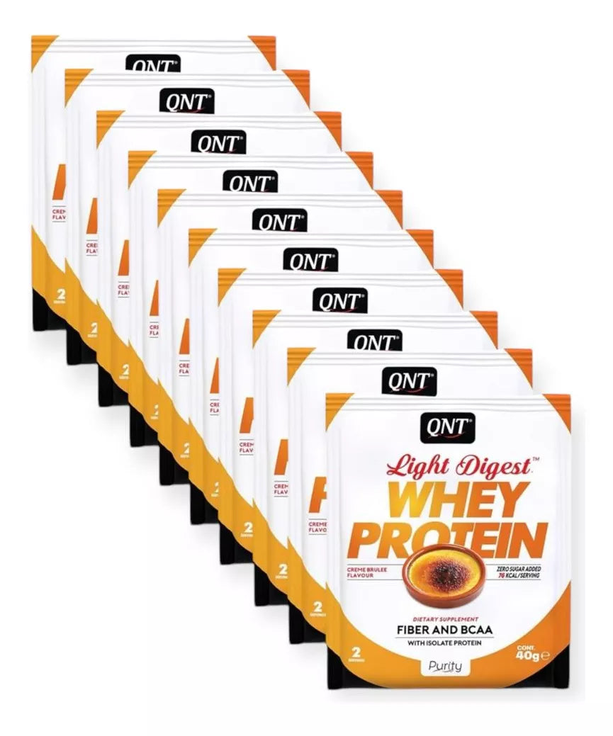 Pack 10 Proteína Whey Light Digest 40 Grs - Creme Brulee