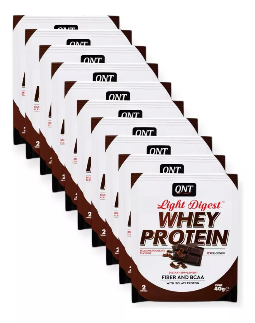 Pack 10 Proteina Whey Light Digest 40gr Chocolate Belga- Qnt