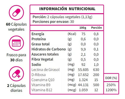 Coenzima Q10 + D-ribosa - 60 Cáps