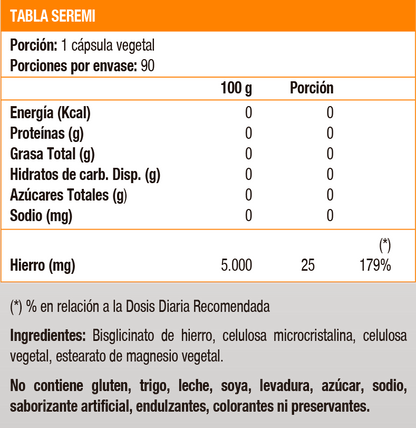 Hierro 25 Mg (90 Caps) - Solgar - SmartNutrition