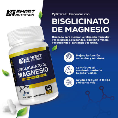 Bisglicinato de Magnesio 1000mg - 60 Capsulas