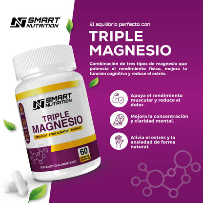 Triple Magnesio(Malato, Bisglicinato, Taurato) -  SmartNutrition