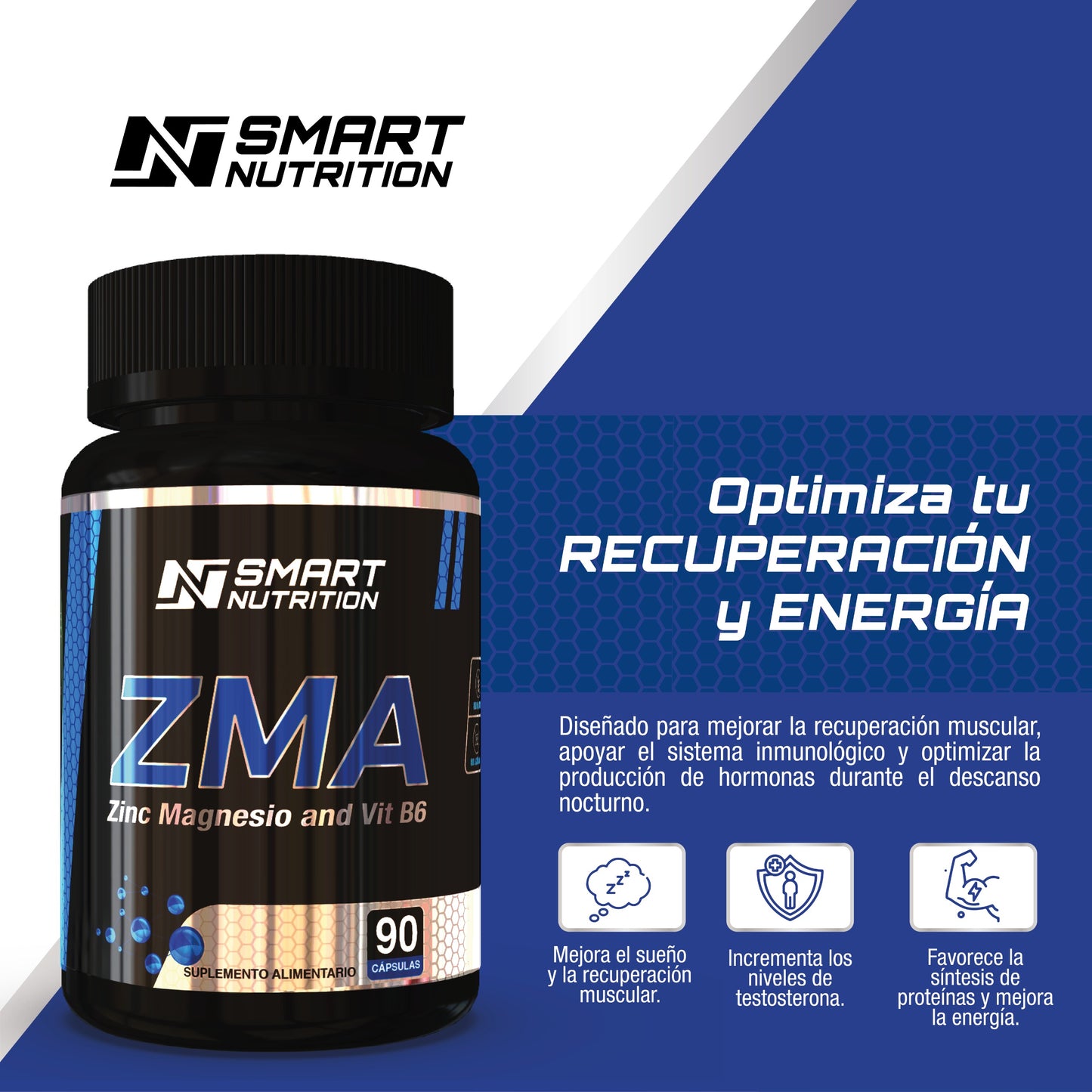 ZMA-(Zinc, Magnesio y B6) 500MG - 90 Capsulas