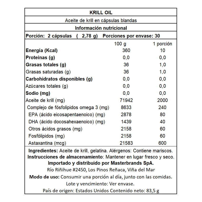 Krill Oil Omega 3 2.000 Mg - 60 Cápsulas Blandas - SmartNutrition