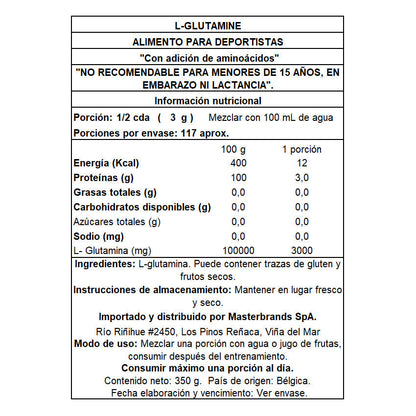 Glutamina 6000 Mg En Polvo (350 GR) - QNT - SmartNutrition