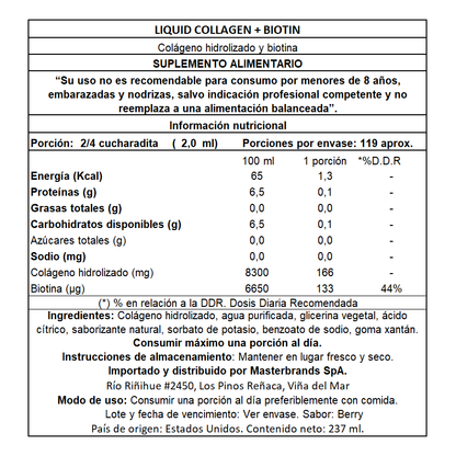 Colágeno Líquido + Biotina 1.000 Mcg Nature's Truth