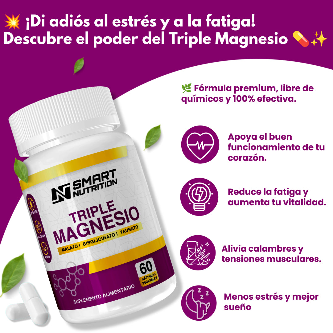 Triple Magnesio(Malato, Bisglicinato, Taurato) -  SmartNutrition