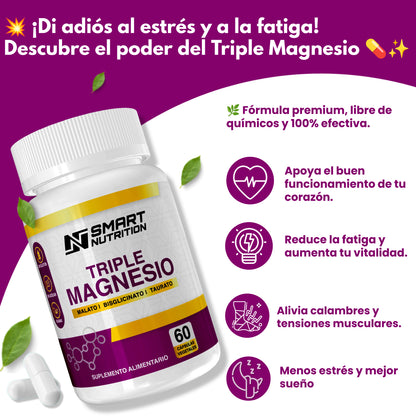 Triple Magnesio(Malato, Bisglicinato, Taurato) -  SmartNutrition