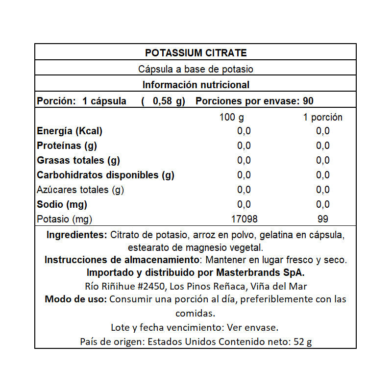 Citrato de Potasio 275mg Nature's Truth