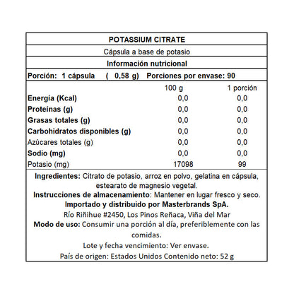 Citrato de Potasio 275mg Nature's Truth