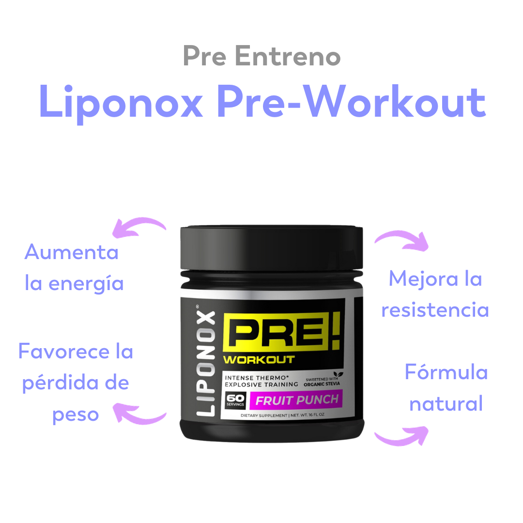 Pre Entreno Energizante Liponox Pre Workout - 60 Servicios LIPONOX Liponox