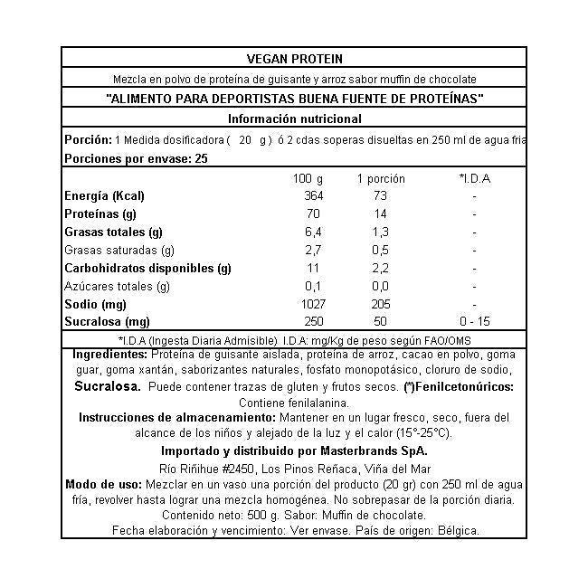 Proteína Vegana Sin Azúcar 500 grs QNT