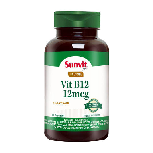 Vitamina B12 12 MGC (60 caps)- Sunvit Life - SmartNutrition