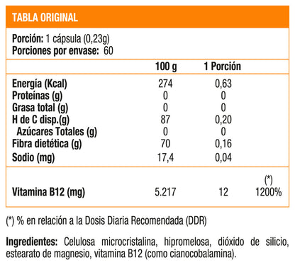 Vitamina B12 12 MGC (60 caps)- Sunvit Life - SmartNutrition