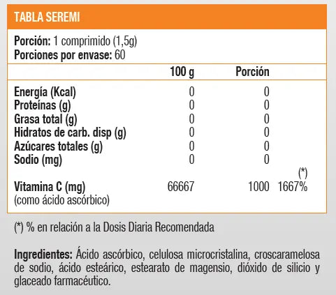 Vitamina C 1000 mg (60 tabs) - Sunvit - SmartNutrition