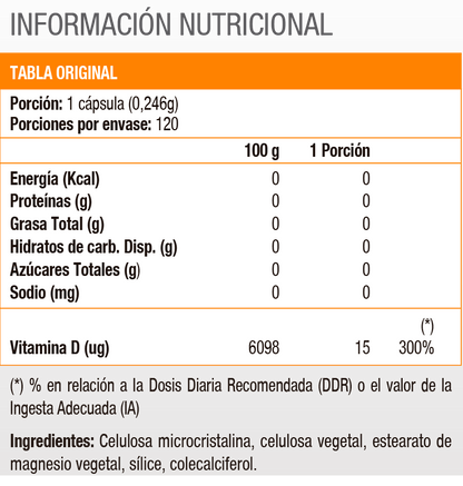 Vitamina D3 600 UI (120 caps) - Solgar - SmartNutrition