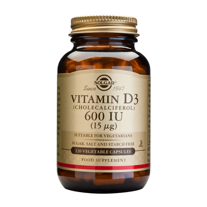 Vitamina D3 600 UI (120 caps) - Solgar - SmartNutrition