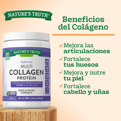 Multi Collagen Complex Colágeno Tipo I, II, III, V, X En Polvo - 255 Grs