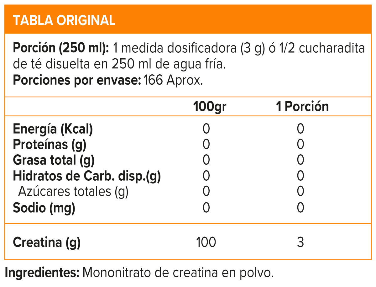 Creatine Monohydrate, Creatina (500 gr) - Original